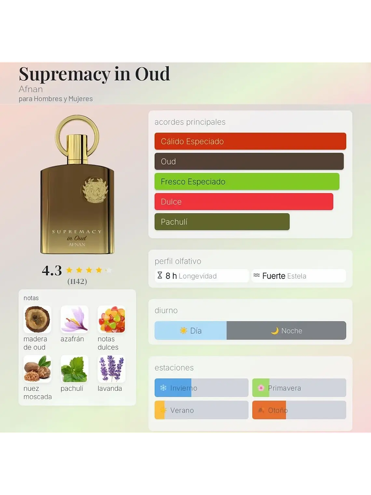 Afnan Supremacy In Oud De Afnan 100 ML Hombre EDP RF: 9953 5