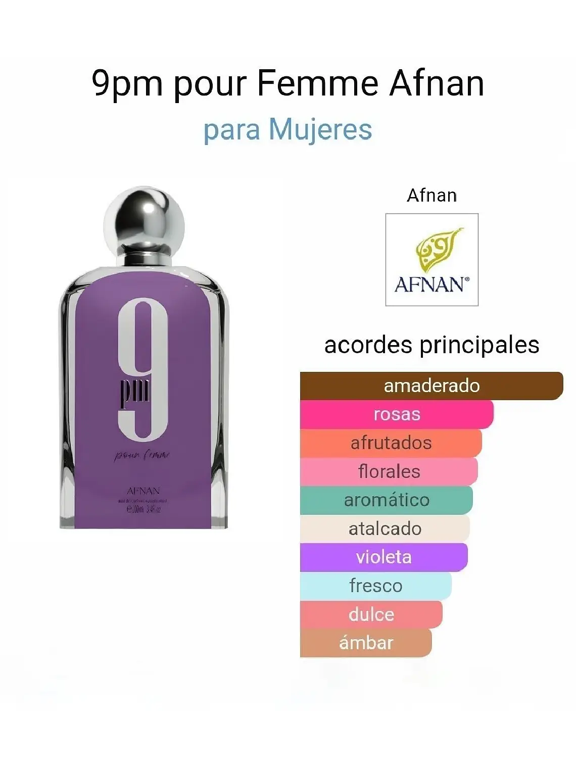Afnan 9 Pm De Afnan 100 ML Mujer EDP RF: 9882 3