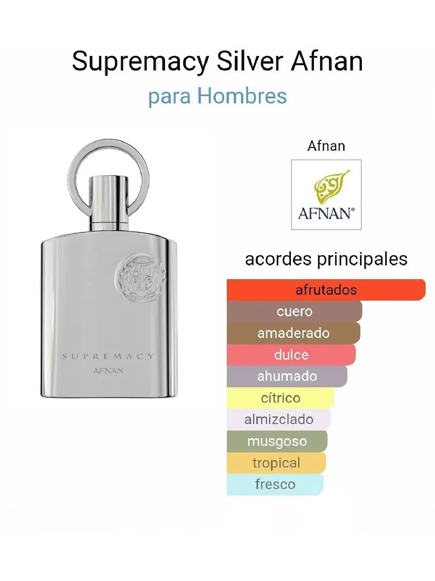 Afnan Supremacy Silver De Afnan 100 ML Hombre EDP RF: 9754 3