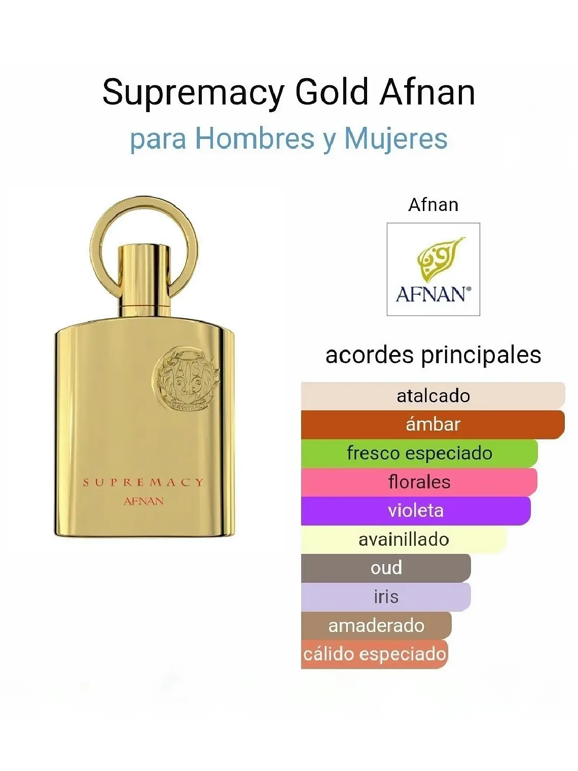 Afnan Supremacy Gold De Afnan 100 ML Unisex EDP RF: 9752 3