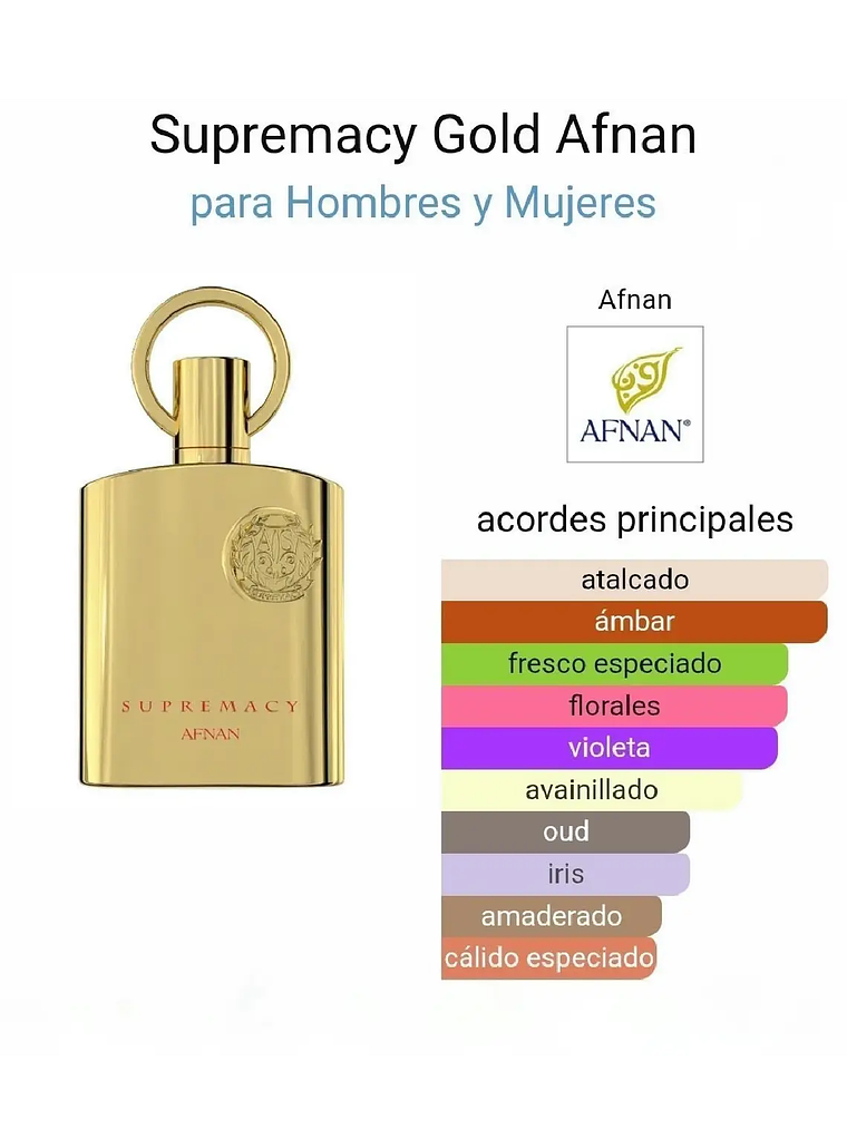Afnan Supremacy Gold De Afnan 100 ML Unisex EDP RF: 9752 3