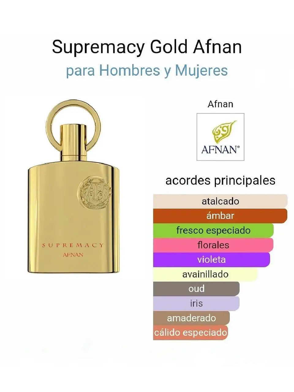 Afnan Supremacy Gold De Afnan 100 ML Unisex EDP RF: 9752 3