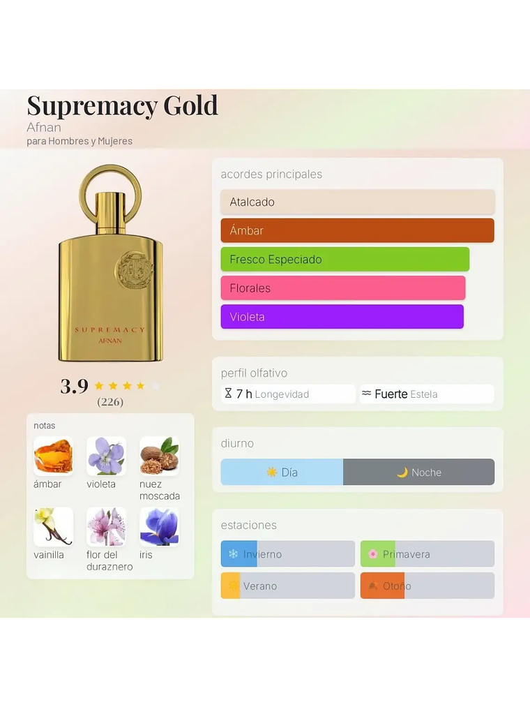 Afnan Supremacy Gold De Afnan 100 ML Unisex EDP RF: 9752 5