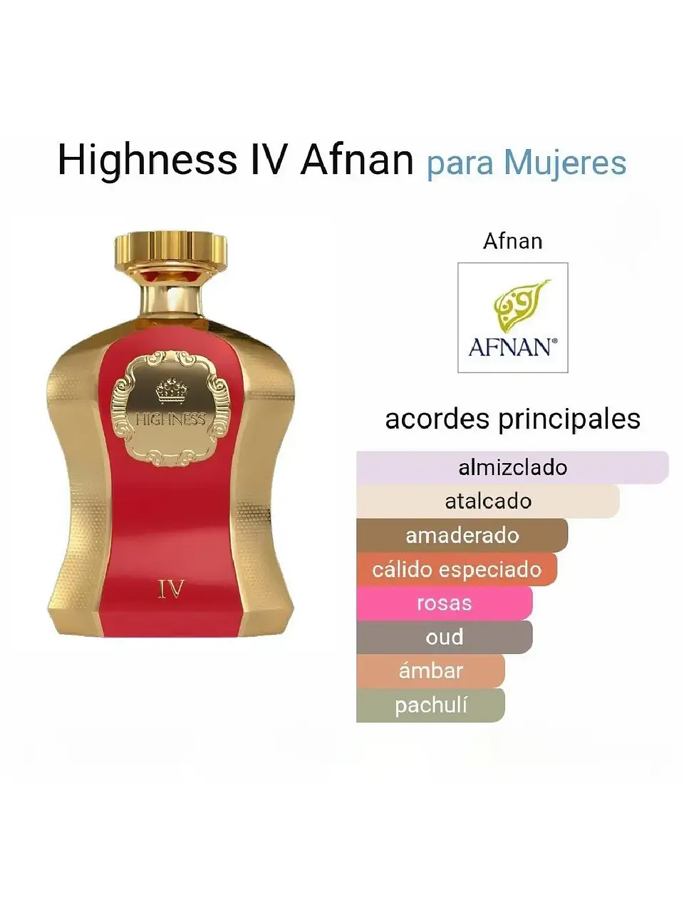 Afnan Highness IV De Afnan Dama 100 ML EDP RF: 10433 3
