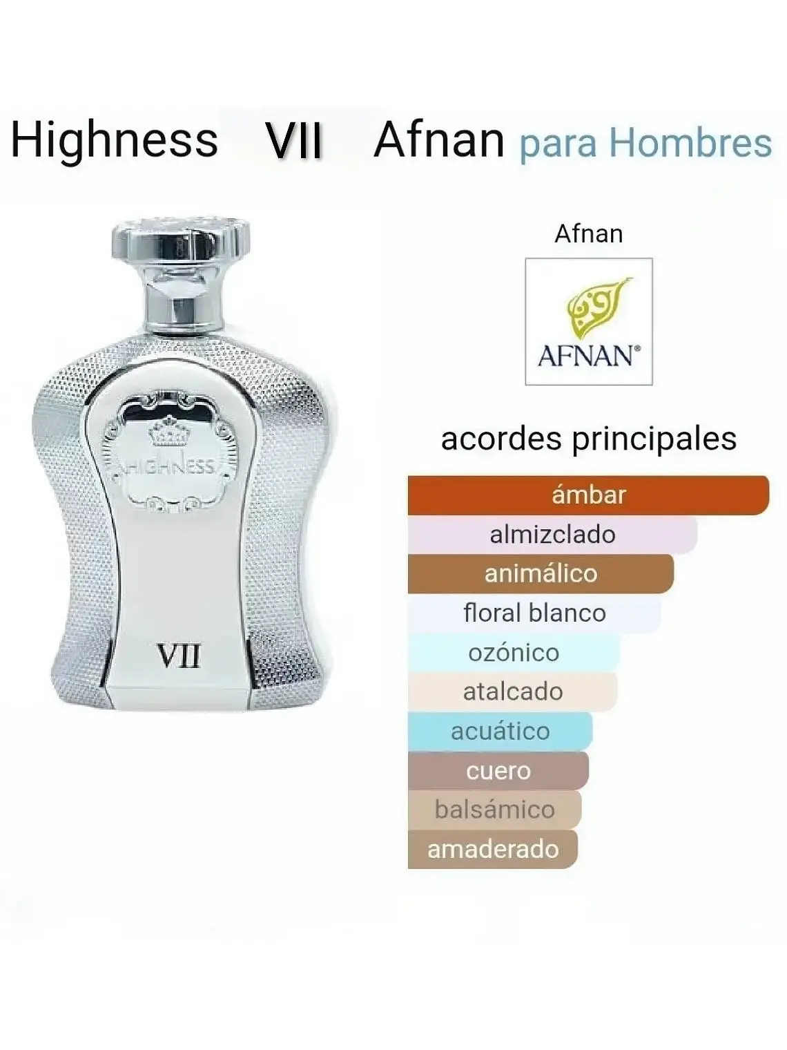 Afnan Highness VII De Afnan 100 ML Hombre EDP RF: 10430 3