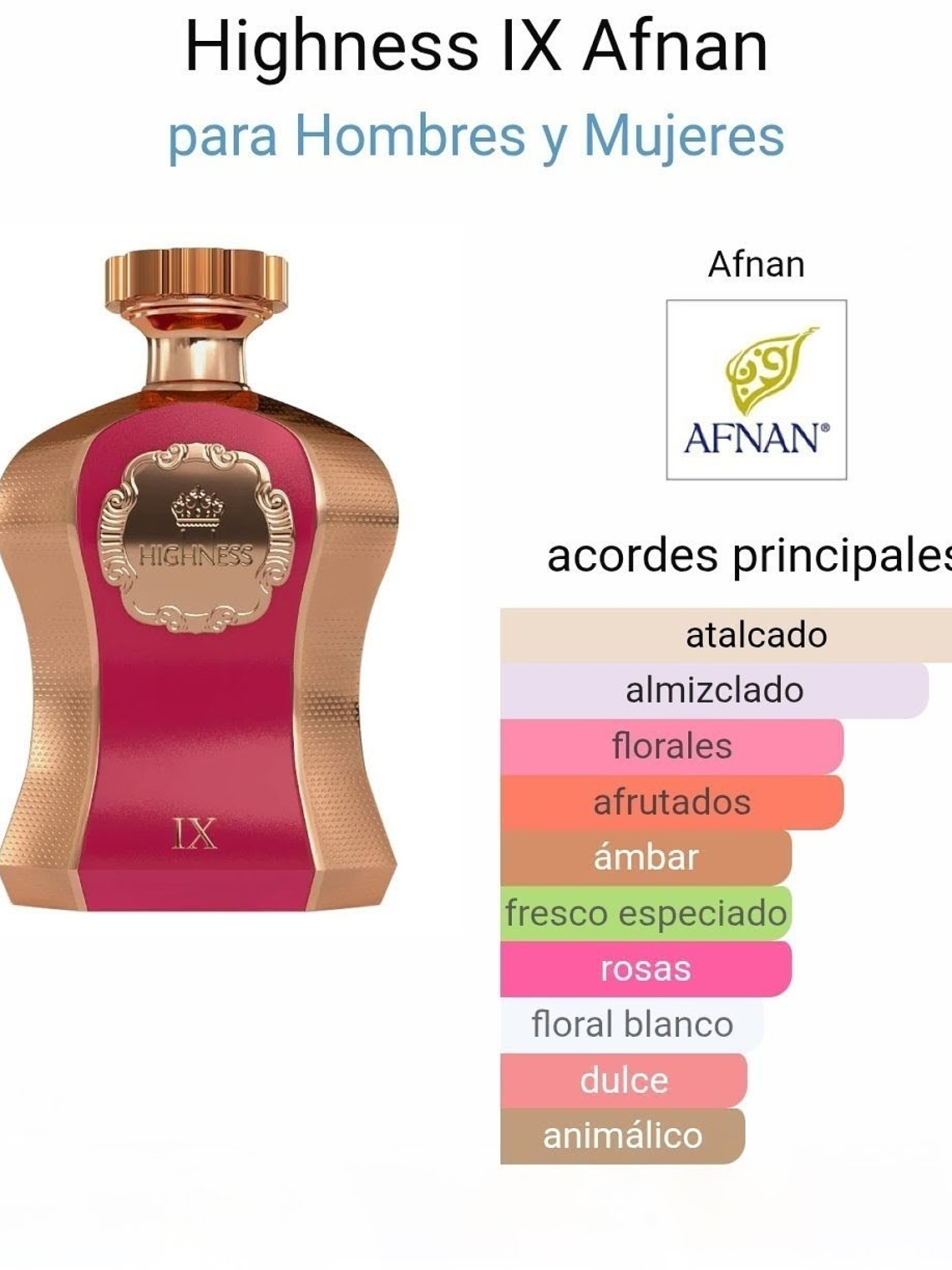 Afnan Highness Ix De Afnan Unisex 100 ML EDP RF: 10429 3