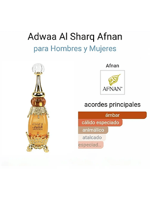 Afnan Perfume Concentrado Unisex Adwaa Al Sharq (25 ml/0,84 oz) 🚨📢solo mediante importacion✈️🚢