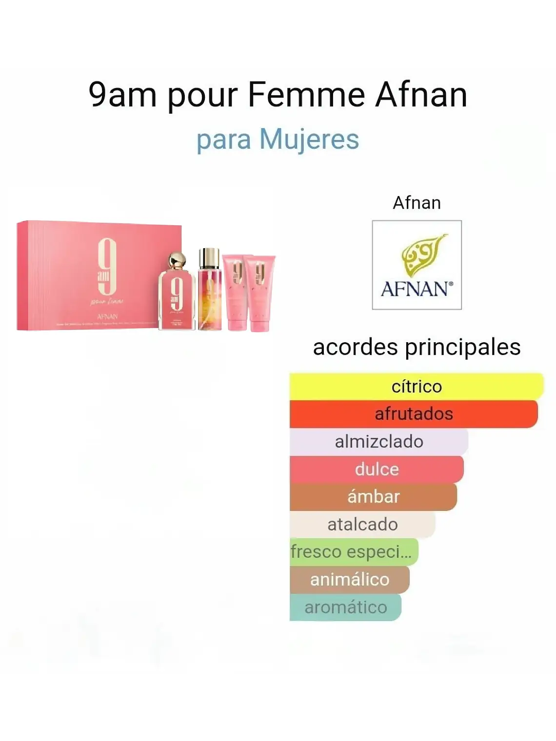Afnan Set 9 AM Afnan Para Dama 4 Pcs EDP RF: 11733 2