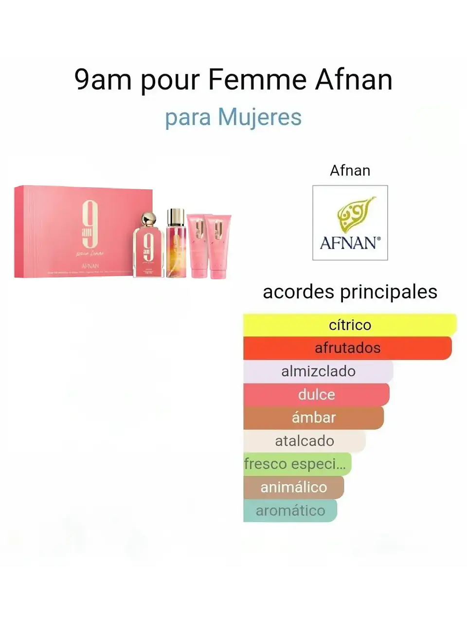 Afnan Set 9 AM Afnan Para Dama 4 Pcs EDP RF: 11733 2