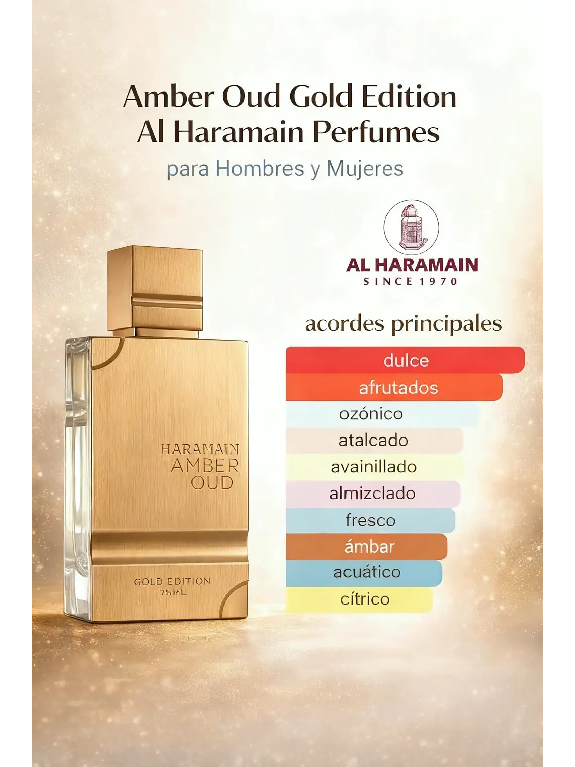 Al Haramain Amber Oud Gold Edition Al Haramain 75 ML EDP Unisex RF: 11158 3
