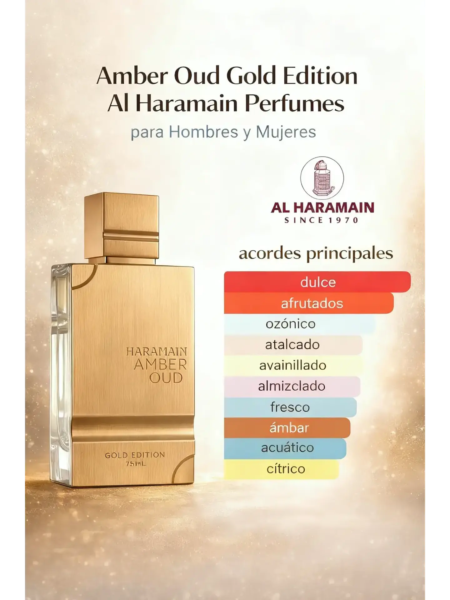 Al Haramain Amber Oud Gold Edition Al Haramain 75 ML EDP Unisex RF: 11158 3