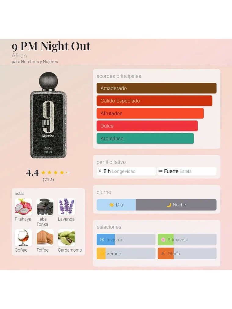 Afnan 9 PM Night Out Afnan 100 ML Extrait De Parfum RF: 11994 5