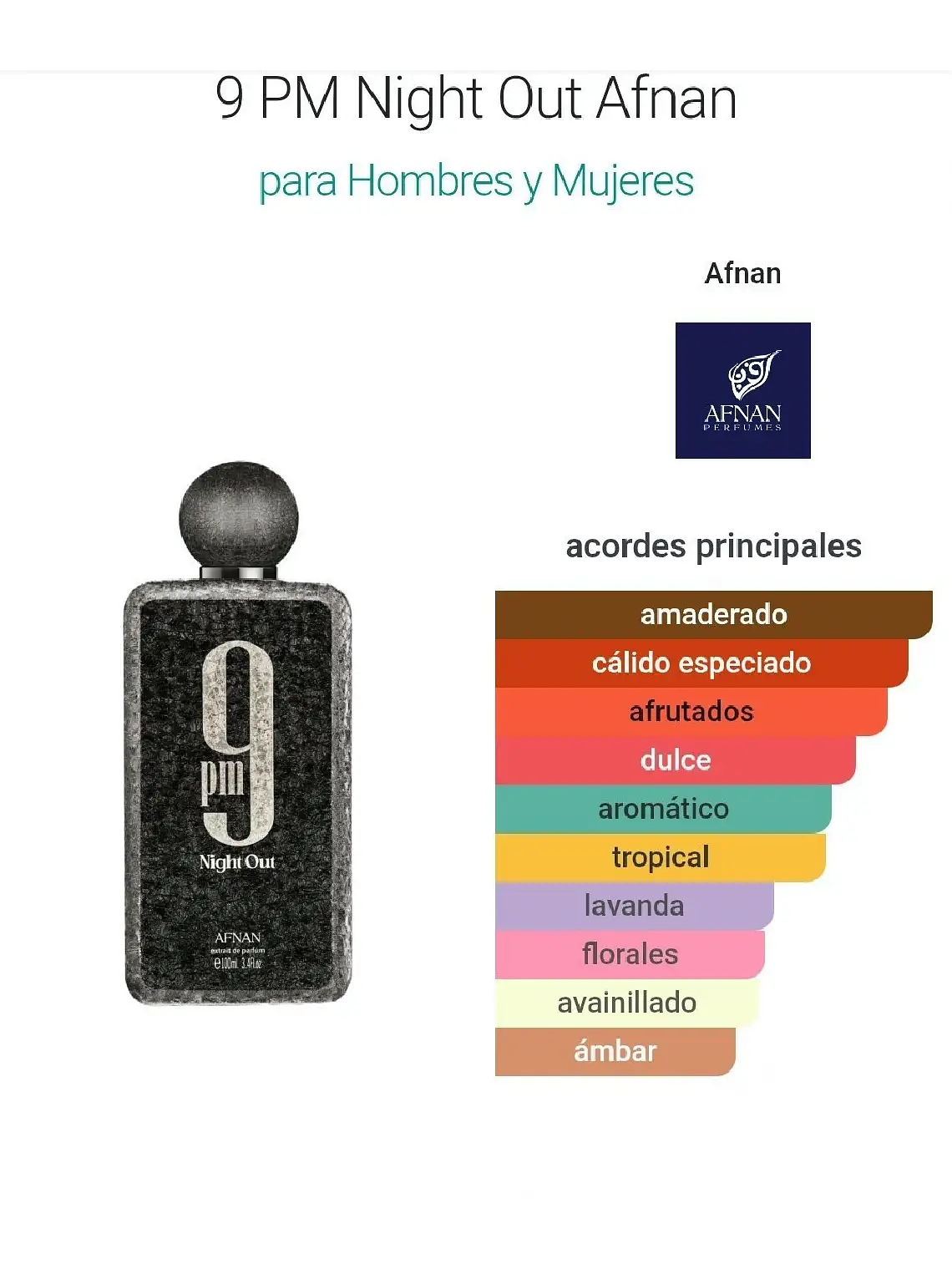 Afnan 9 PM Night Out Afnan 100 ML Extrait De Parfum RF: 11994 3