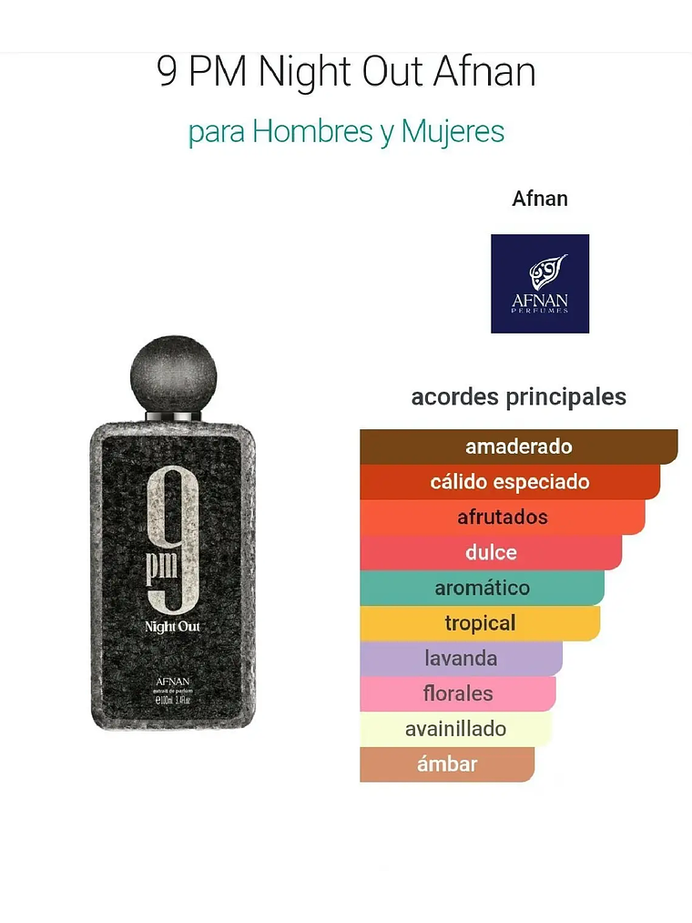 Afnan 9 PM Night Out Afnan 100 ML Extrait De Parfum RF: 11994 3