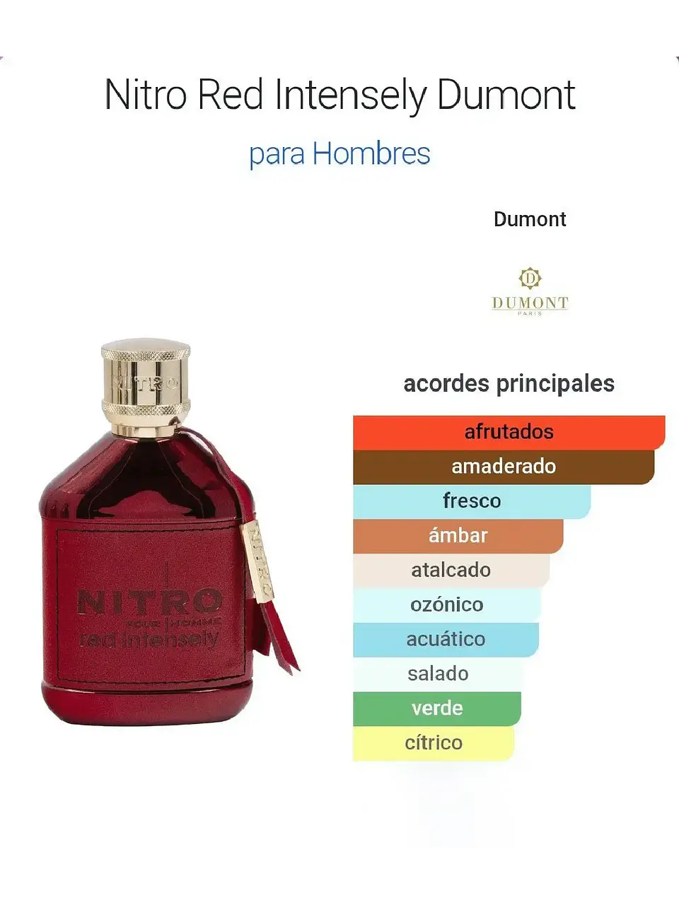 Nitro Red Intensely Dumont Paris 100 Ml Parfum Hombre RF: 11341EC8810 4