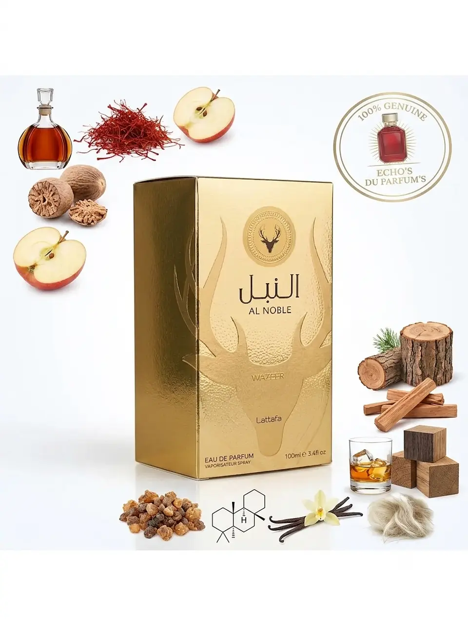 Al Noble Wazeer Lattafa Unisex 100ml EDP Original | Echo'S Du Parfum'S 7