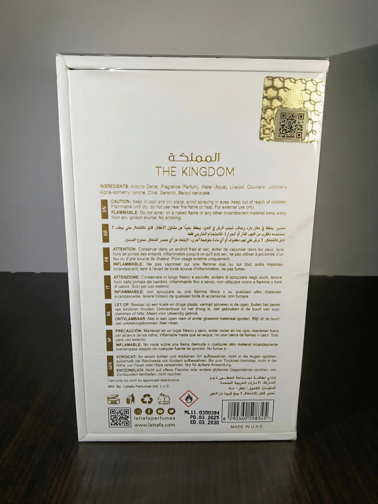 The Kingdom For Men Lattafa EDP 100ml | Hombre 11