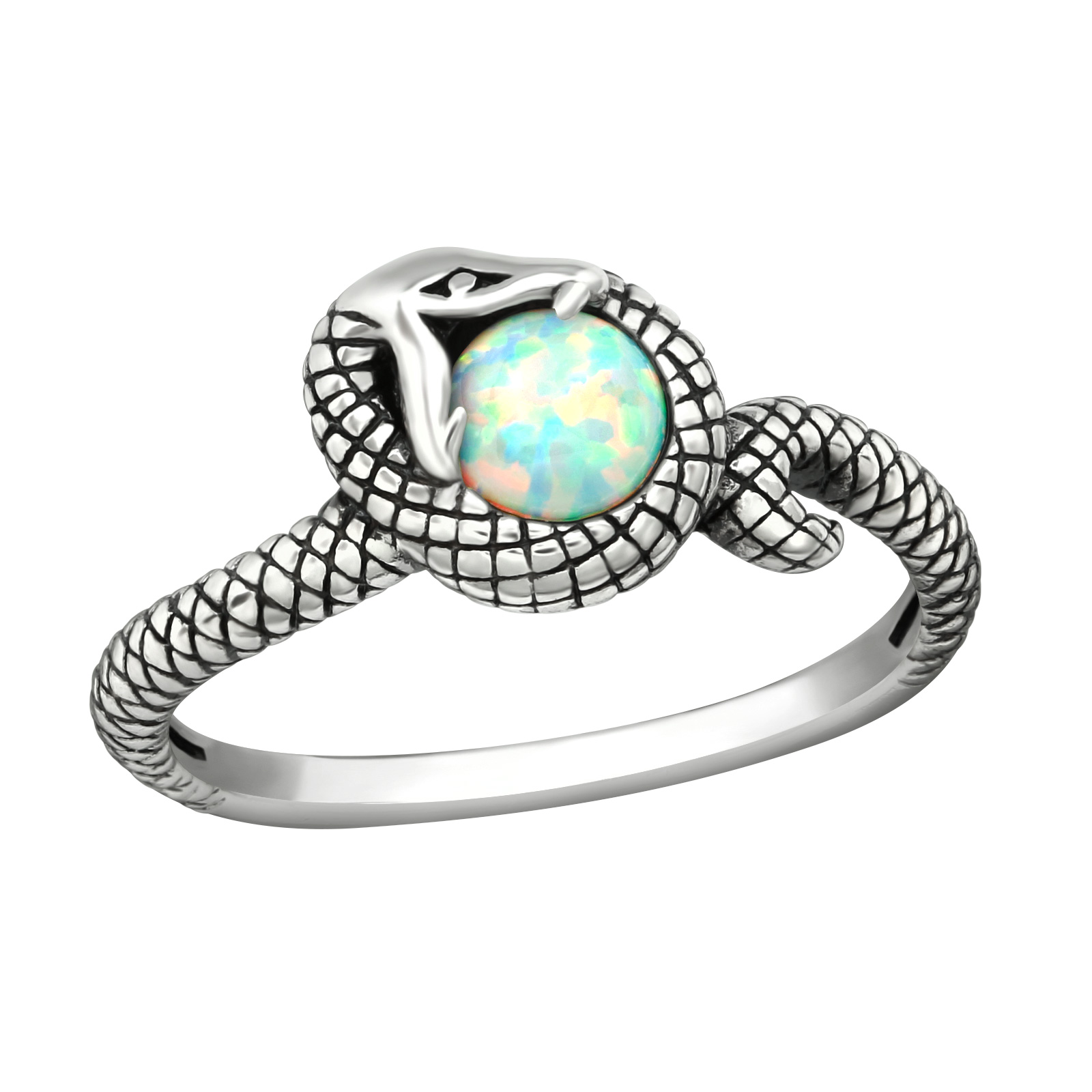 Anillo ópalo serpiente
