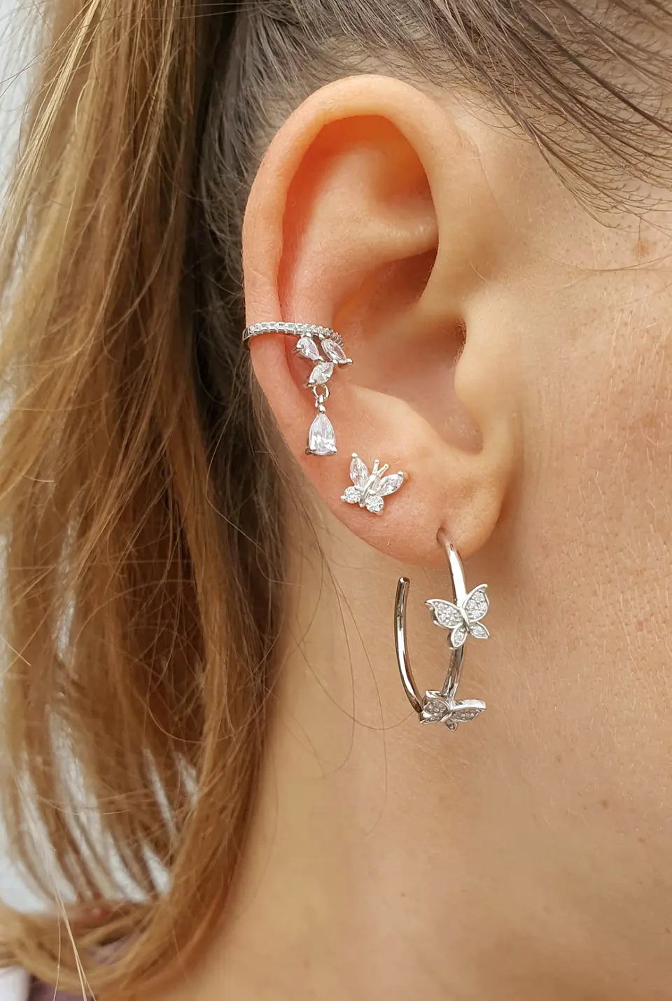 Semi argollas Mariposa 2