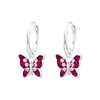 Argollas mariposas fucsia