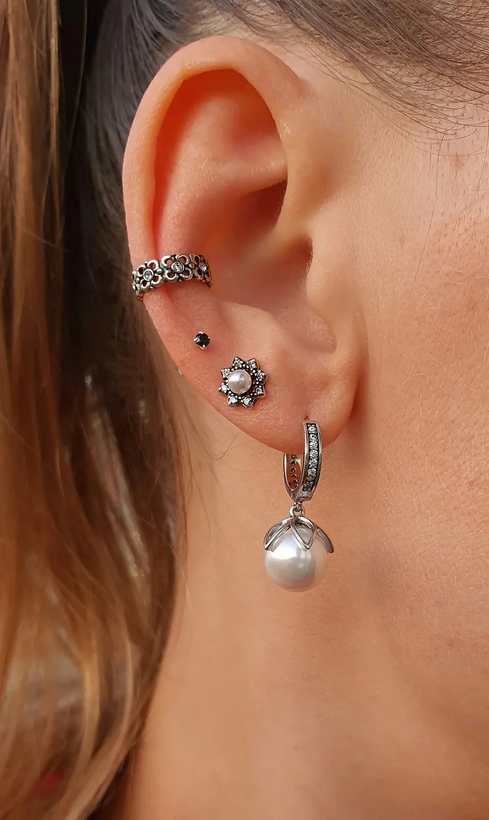 Argollas con perlas 3