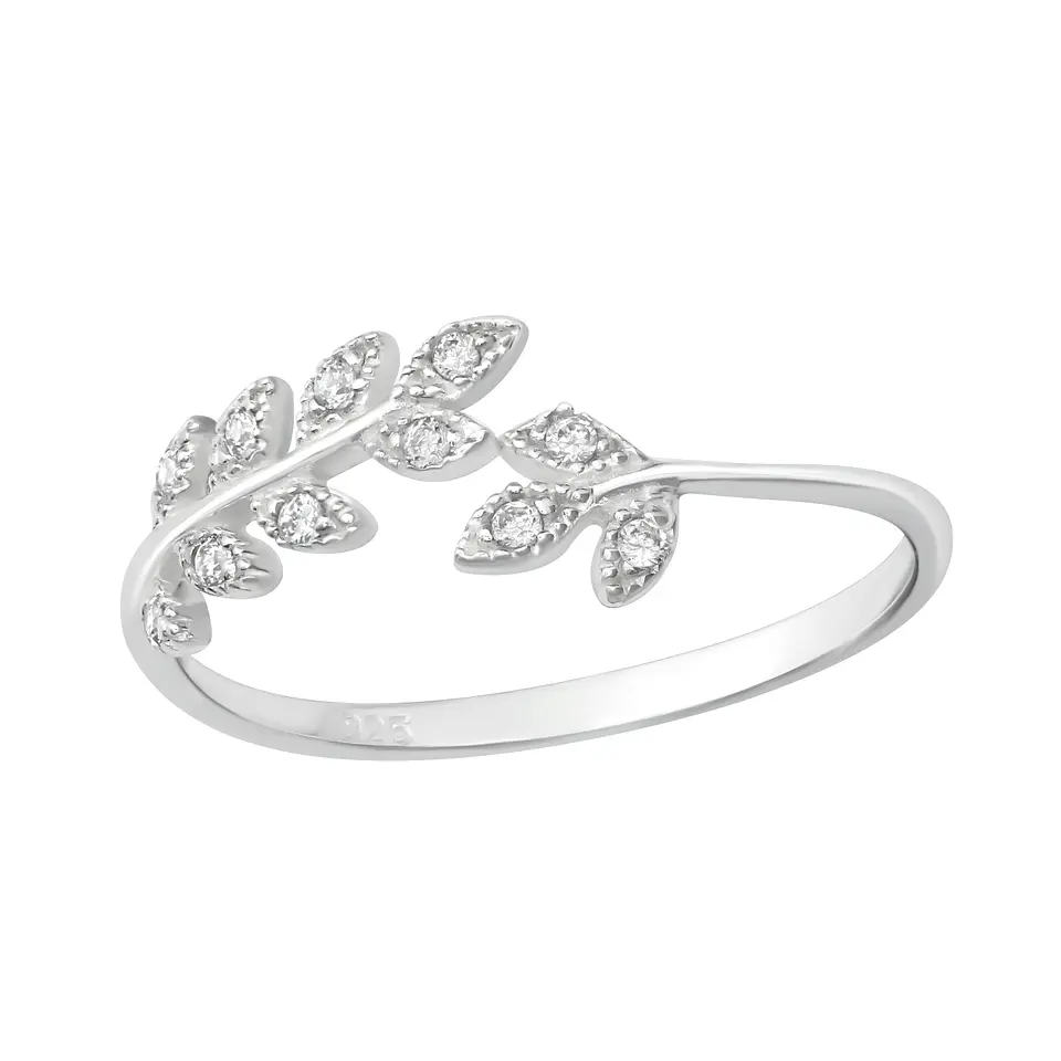 Anillo hojas brillantes 2