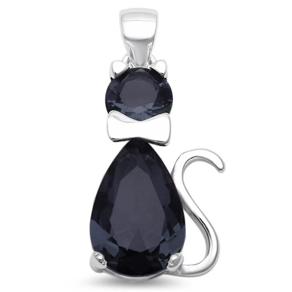 Charm Dije Plata 925 Gato Negro Colgante