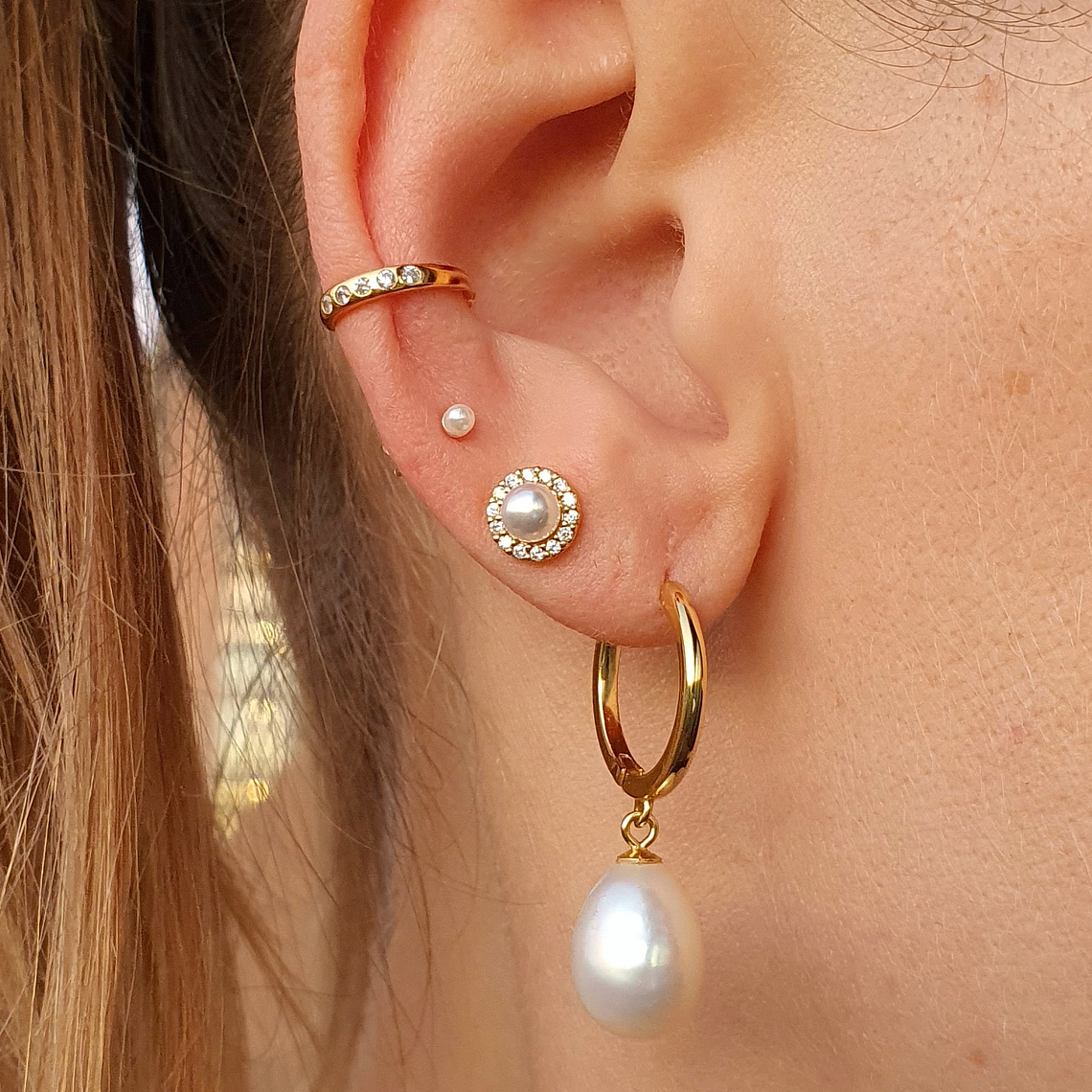 Argollas con perlas 3