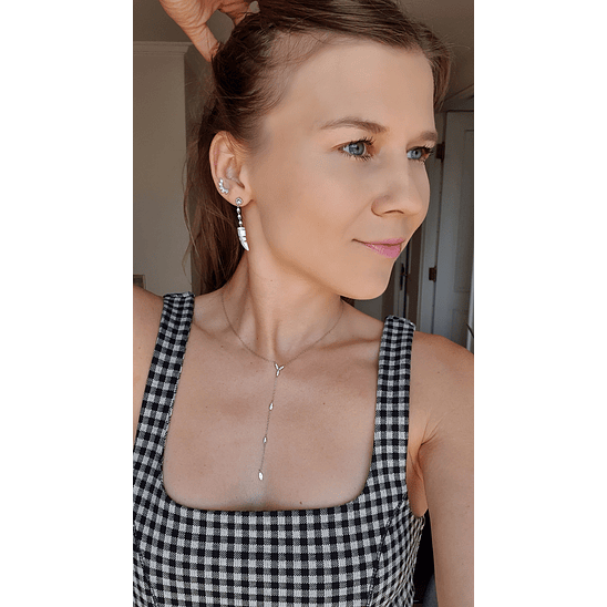 Collar plateado circones  3