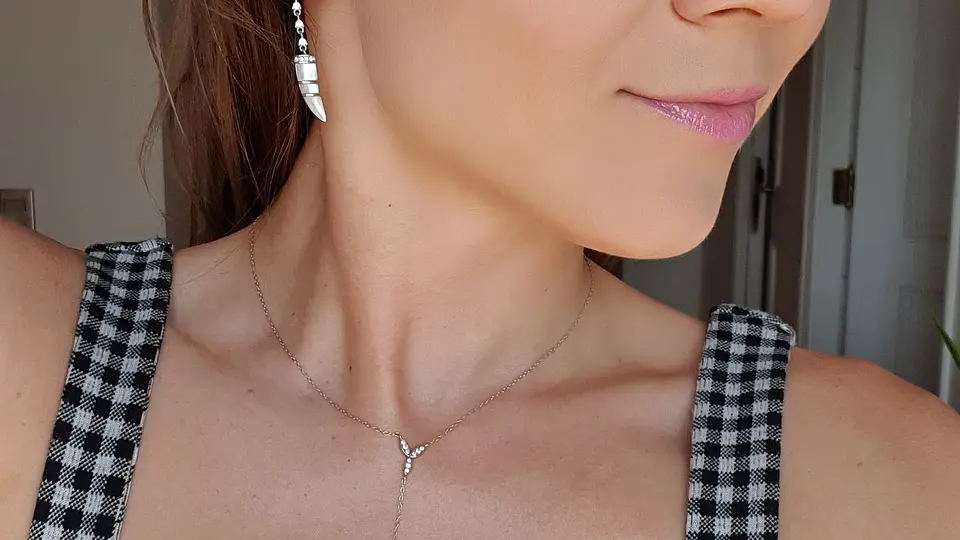 Collar plateado circones  3