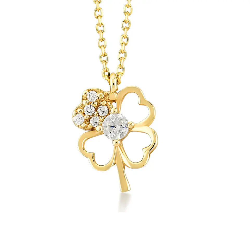 Collar trébol dorado 3