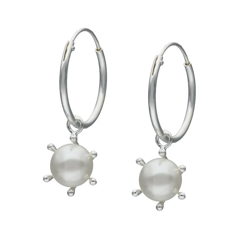 Argollas perlas con pistilo 1