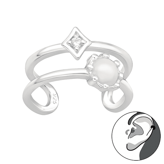 Cuff perla y circon 1