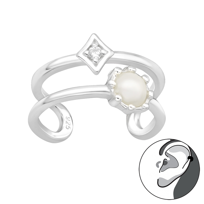 Cuff perla y circon 1