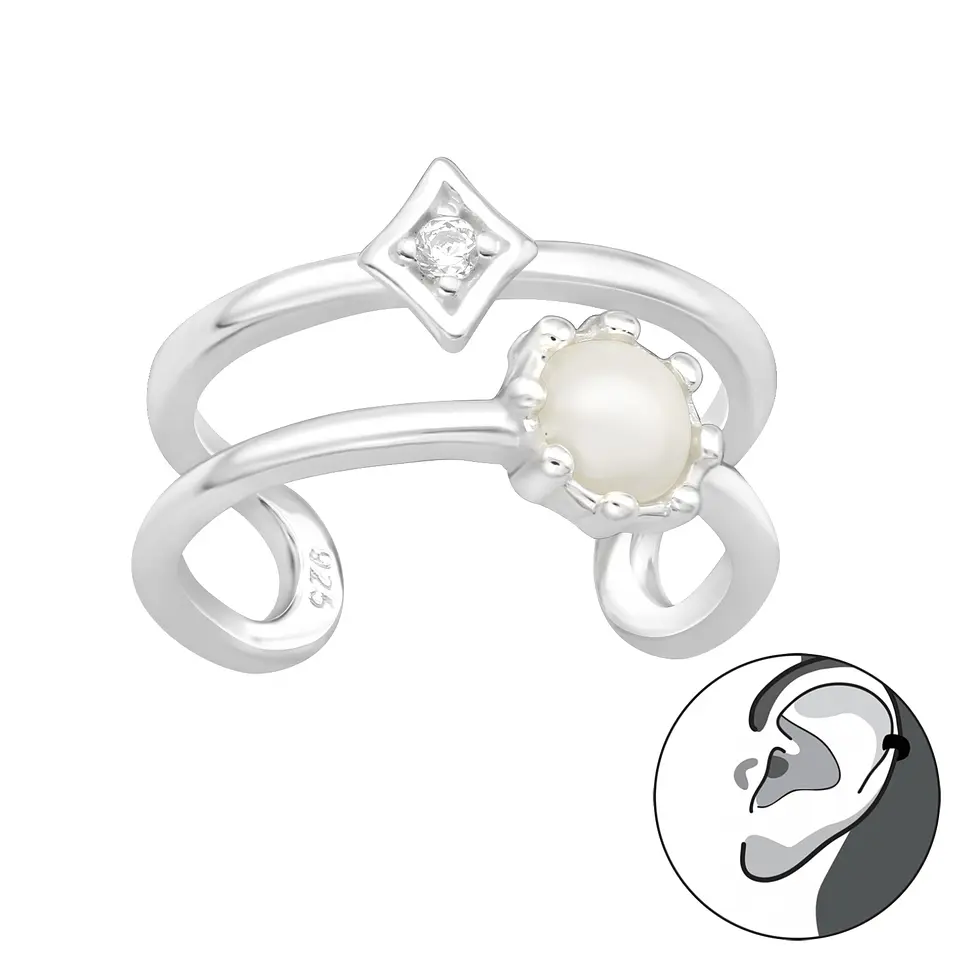 Cuff perla y circón 2