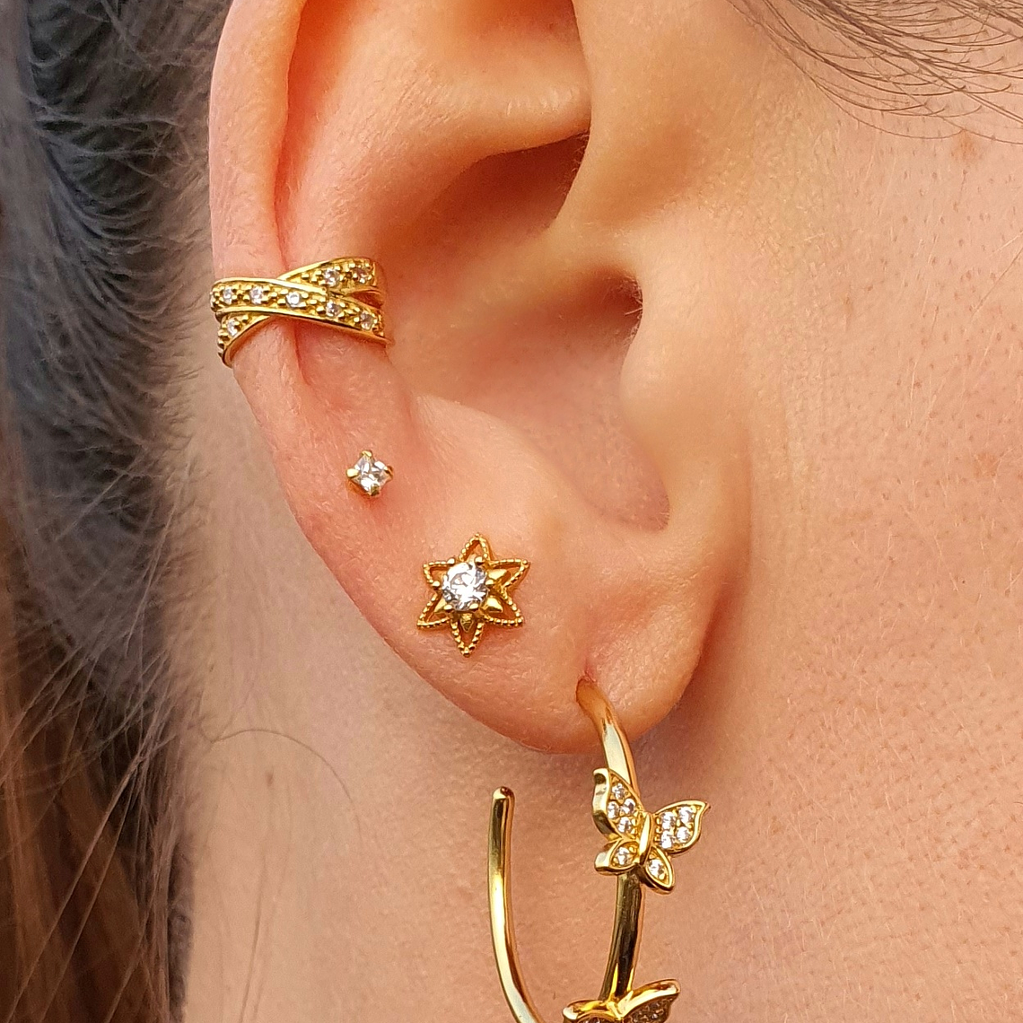 Semi argollas mariposas 2