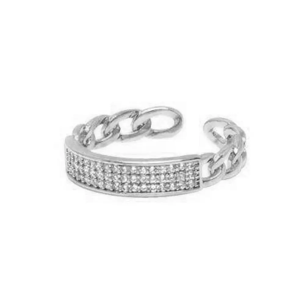 Anillo ajustable brillantes con eslabones 3