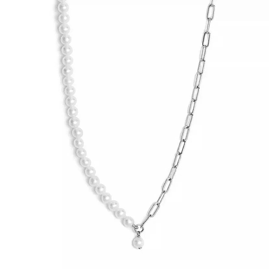 Collar perlas y eslabones  3