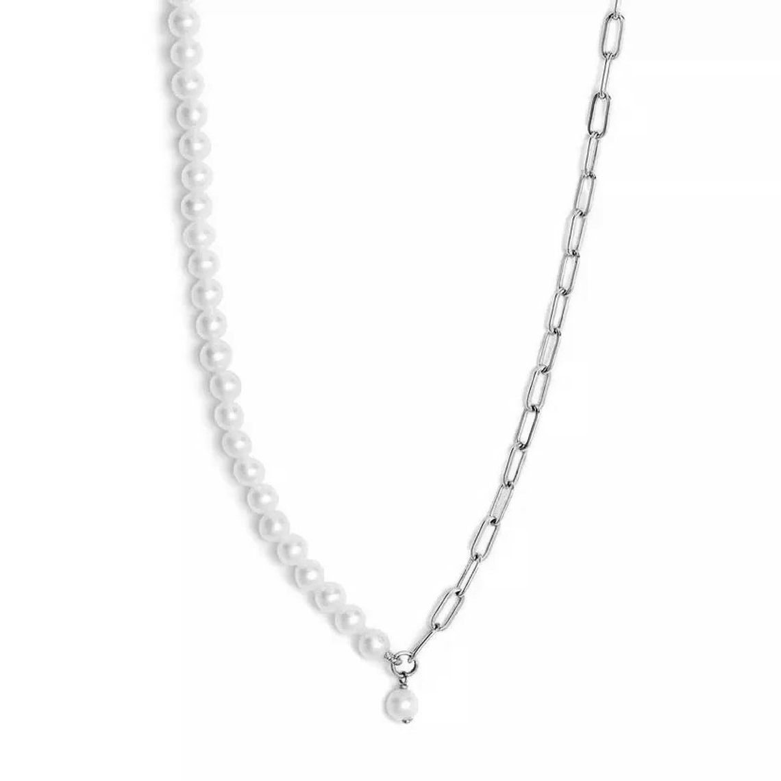 Collar perlas y eslabones  3