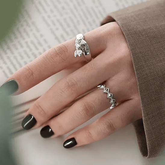 Anillo rombos ajustable 4