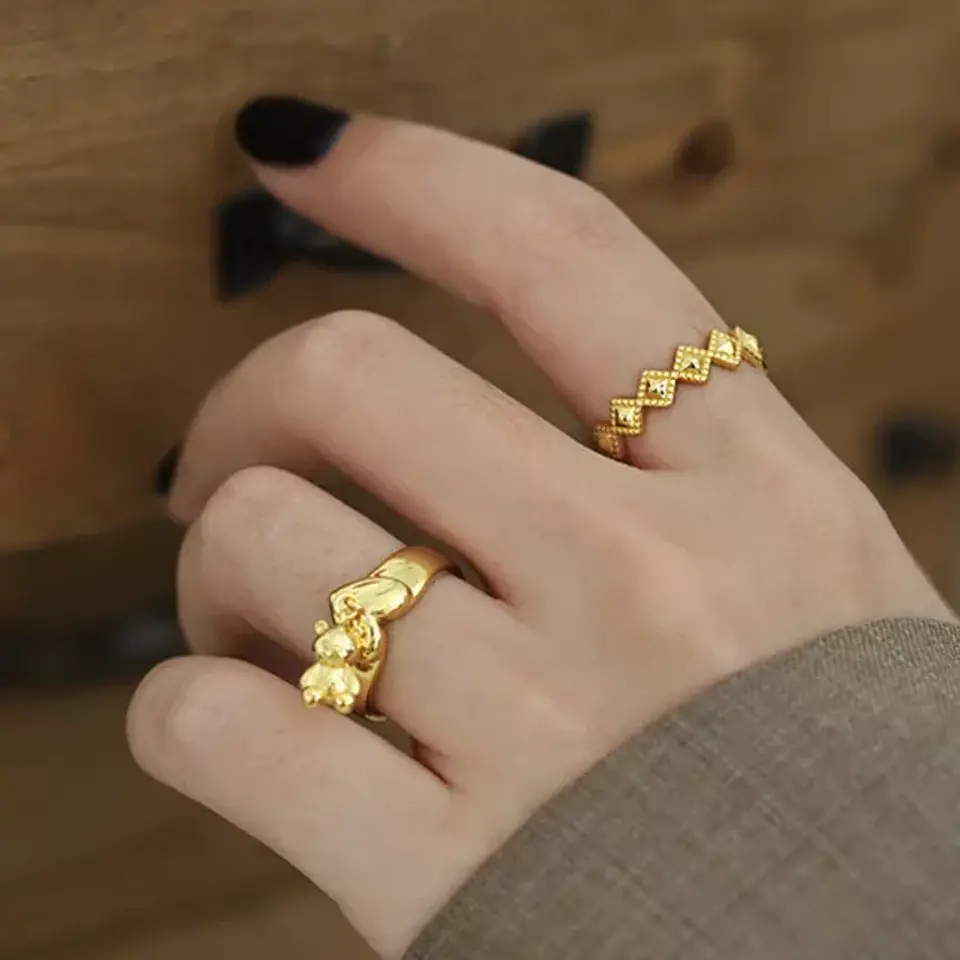 Anillo rombos ajustable 5