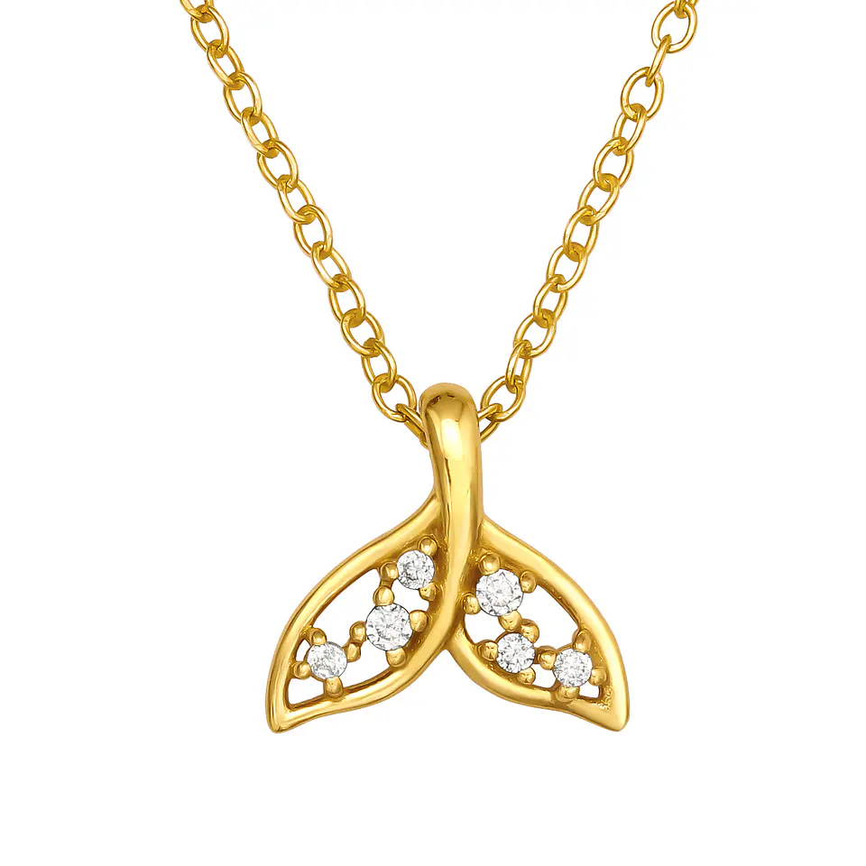 Collar Cola de ballena dorado 2