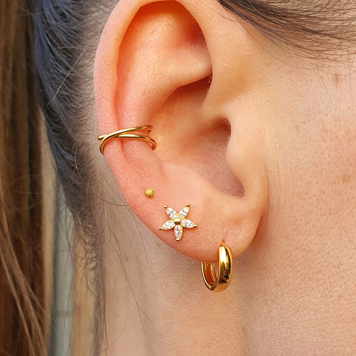 Argollas doradas 11 mm 3