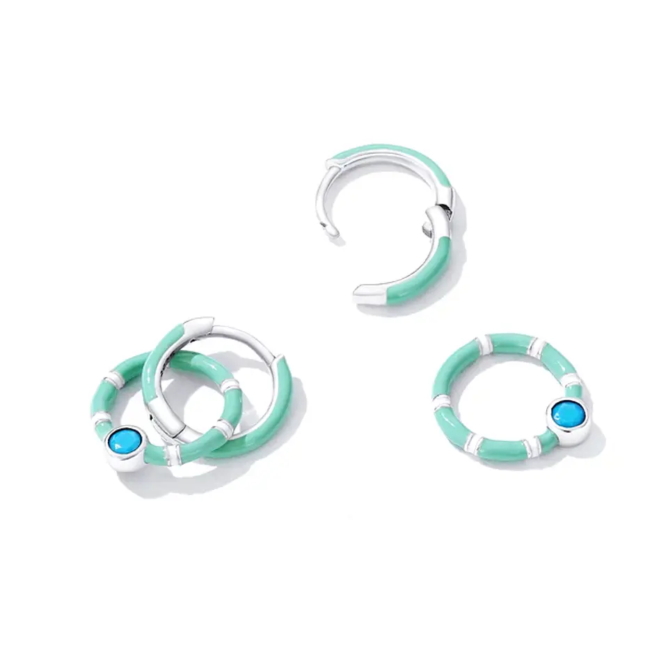 Argollas menta con colgante 3