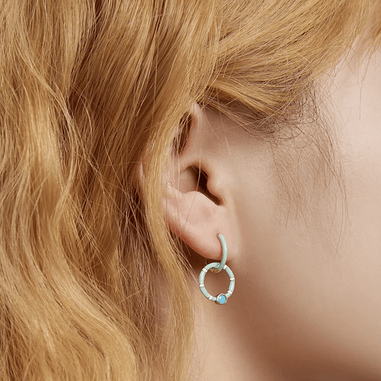 Argollas menta con colgante 1