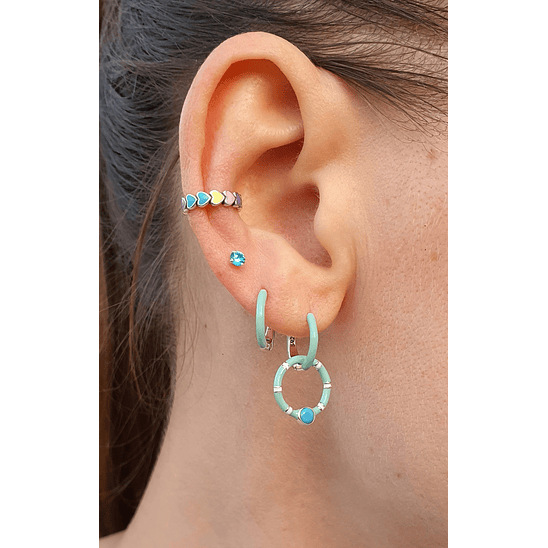 Argollas menta con colgante 4