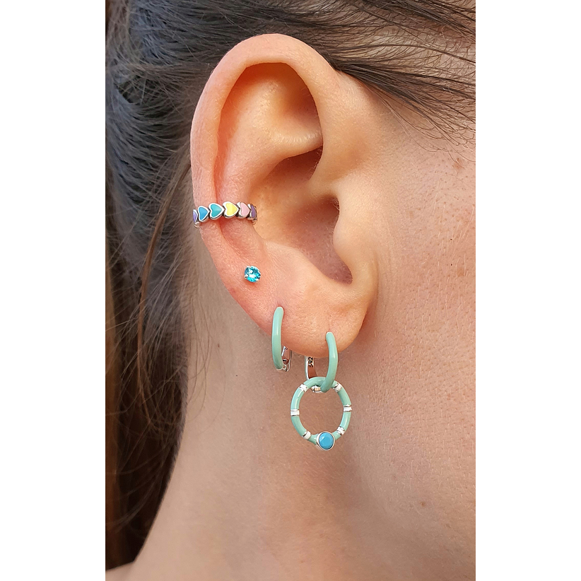 Argollas menta con colgante 4