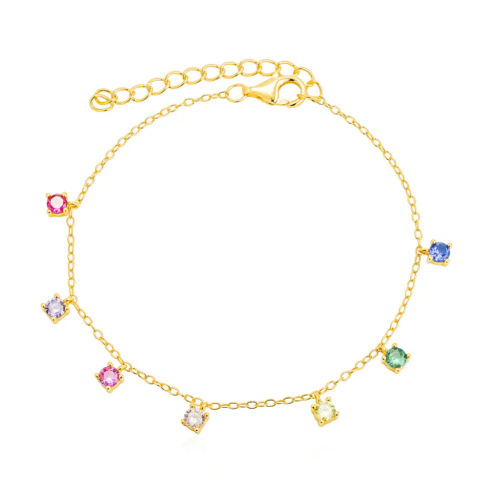 Pulsera dorada multicolor  2