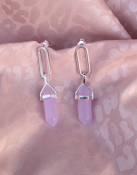 Aros con piedra purpura