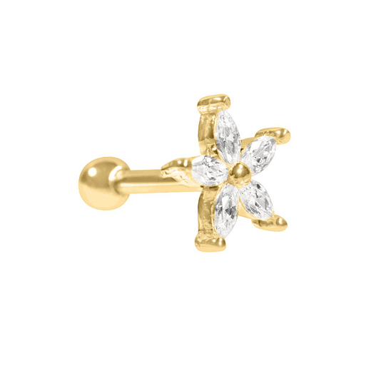 Piercing flor dorada 7 mm 1